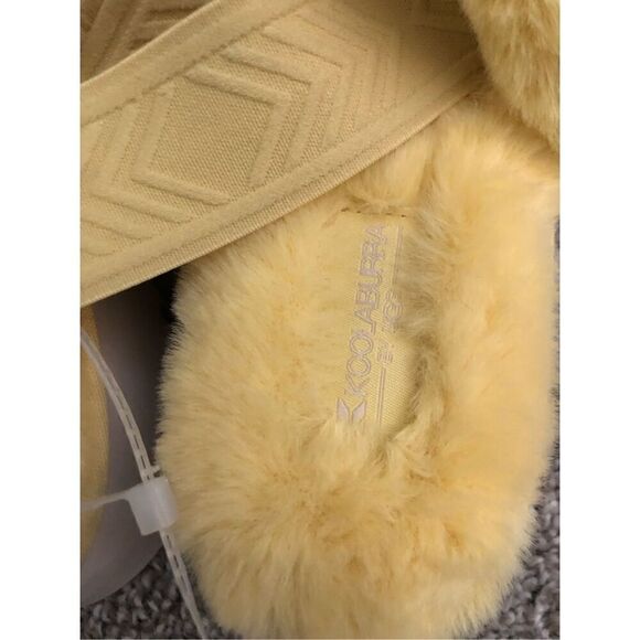 Koolaburra UGG Fuzz’n II Faux Fur Sandal Yellow Women’s Size 8 - Picture 4 of 6